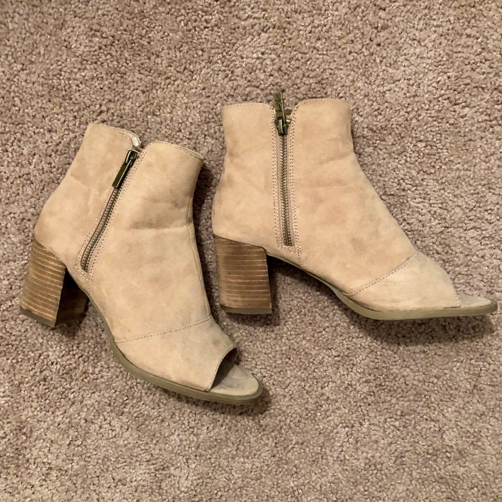 Open toe ankle booties